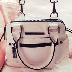 White Leather Steve Madden Trapeze Purse